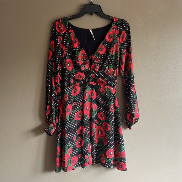 FREE PEOPLE - Morning Light Dress - Black/Red - Picture 2 of 7